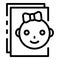 Baby paper icon, outline style