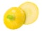 Baby  Pattypan squash Cucurbita pepo, halved, isolated w clipping path, top view