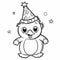 Baby Penguin Coloring Pages For Birthdays: Glimmering, Carnivalcore, Solapunk, Uhd Image