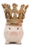 Baby piggy bank with crown