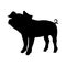 Baby piglet cartoon vector illustration black silhouette profile