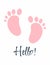 Baby pink footprint