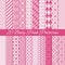 Baby pink seamless patterns. Vector illustration