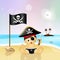 Baby pirate on the beach