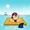 Baby pirate on floating raft