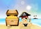 Baby pirate with treasure chest