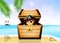 Baby pirate in treasure chest