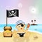 Baby pirate with treasure chest