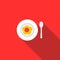 Baby plate and spoon icon, flat style