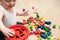 Baby playing with blocks and sorting shapes