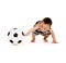 Baby playing with soccer ball