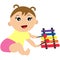 Baby playing xylophone