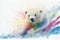 Baby polar bear watercolor painting