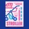 Baby Portable Stroller Advertising Banner Vector