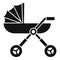 Baby pram carriage icon, simple style