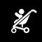 Baby pram icon simple flat style vector illustration