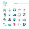 Baby, pregnancy, birth, toys and more, flat icons set
