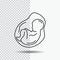 Baby, pregnancy, pregnant, obstetrics, fetus Line Icon on Transparent Background. Black Icon Vector Illustration