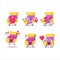 Baby purple socks cartoon character with love cute emoticon