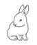 Baby rabbit simple thin line icon