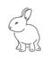 Baby rabbit simple thin line icon