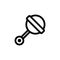 Baby rattle icon vector. Isolated contour symbol illustration