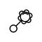 Baby rattle thin line icon. Outline symbol baby toy for the design