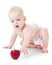 Baby reaches for an apple