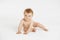 Baby With Redhead On White Background