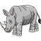 Baby Rhino Cartoon Colored Clipart Illustration