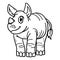 Baby Rhino Isolated Coloring Page for Kids