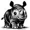 Baby Rhinoceros Linocut