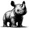 Baby Rhinoceros Linocut