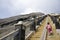 Baby rising stairs on Bromo volcano