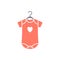 Baby romper flat icon. Newborn pink color bodysuit