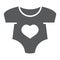 Baby romper glyph icon, newborn and clothing, baby suit sign, vector graphics, a solid pattern on a white background.