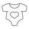 Baby romper thin line icon, newborn and clothing, baby suit sign, vector graphics, a linear pattern