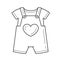 Baby romper vector line icon.