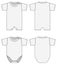 Baby rompers template illustration set /white