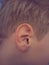 Baby`s ear. The ear of the child. Human ear. Ear of a boy. Auricle. Hearing