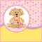 Baby\'s postcard with doggy