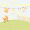 Baby\'s underwear drying on a rope