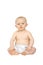 Baby sat on a white background