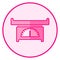 Baby scales. Pink baby icon on a white background