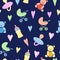 Baby seamless pattern. Children\\\'s elements