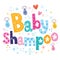 Baby shampoo decorative lettering type design