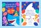 Baby shark colourful party invitation template