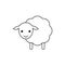 Baby sheep icon. Vector drawing. Lamb linear outline illustration on white background.