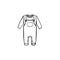 Baby shirt and pants hand drawn outline doodle icon.