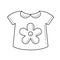 Baby shirt vector line icon.